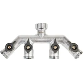 Geka Vierwegeventil G 3/4 Zoll Messing silber