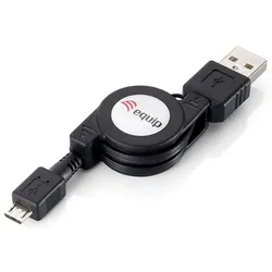 Equip EQUIP USB2.0 Typ A -> Micro B St/St 1m aufrollbar USB-Kabel