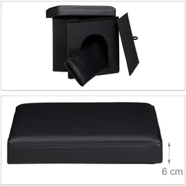Relaxdays Sitzhocker mit Hundebox schwarz 38,0 x 38,0 x 38,0 cm