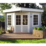 Alpholz Gartenhaus Monica-28 Natur 300 cm x 300 cm mit Flachdach, imprägniert