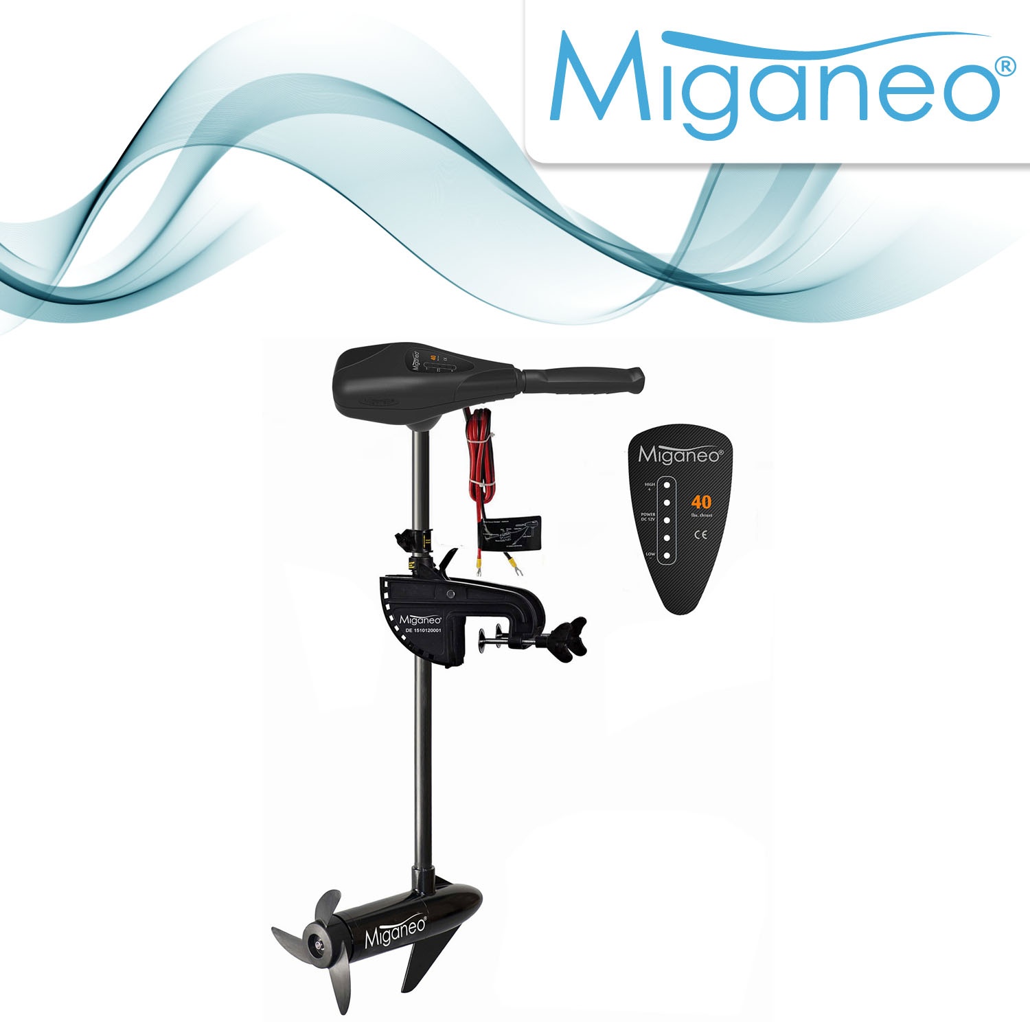 Miganeo® Bootsmotor Elektromotor für Schlauchboot TRS 40 Schubkraft