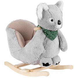 KIKKABOO Schaukeltier Koala mit Sitz, Rückenlehne, Fußstützen, Holzgriffe, Kufen grau