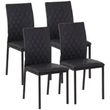 Homcom Esszimmerstuhl 4er-Set Essstuhl, Gepolsterte Esszimmerstühle Kunstleder,