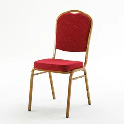 BIG Möbel GmbH Bankettstuhl GALA Rot Gold, stapelbar goldenes Stahlgestell
