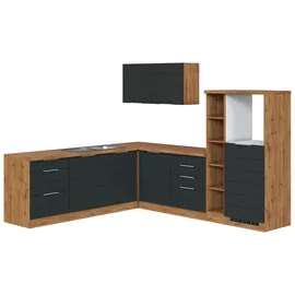 Held Winkelküche L-Form 240 x 270 cm grau Eiche