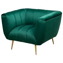 Riess-Ambiente Retro Sessel NOBLESSE 105cm smaragdgrün Samt mit Ziersteppung