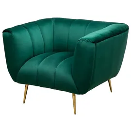 Riess-Ambiente Retro Sessel NOBLESSE 105cm smaragdgrün Samt mit Ziersteppung