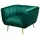 Riess-Ambiente Retro Sessel NOBLESSE 105cm smaragdgrün Samt mit Ziersteppung