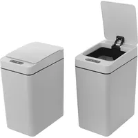 Mülleimer mit Sensor - Induktionssensor - 2er Set - 12 L - Batteriebetrieben - Berührungslos IR-Sensor - IPX5 wasserdicht - Rechteckig ABS-Materi...