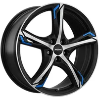 Ronal R62 Blue 8x19 ET55 5x108 63,35, jetblack-matt-frontkopiert blue