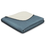 Biederlack Wohndecke BASIC blue-ecru - blau