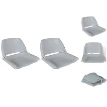 vidaXL Bootssitze 2 Stk. Klappbare Rückenlehne 41 x 51 x 48 cm grau