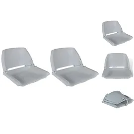 vidaXL Bootssitze 2 Stk. Klappbare Rückenlehne 41 x 51 x 48 cm grau