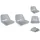 vidaXL Bootssitze 2 Stk. Klappbare Rückenlehne 41 x 51 x 48 cm grau