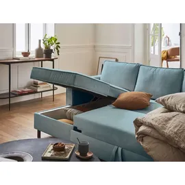 best mobilier Jake, Ecksofa 7 Sitz(e) Blau