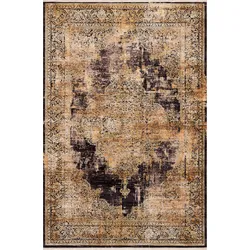 Teppich SANAT "Oasis 1868", gelb (goldfarben, gelb), B:80cm H:8mm L:300cm, Kunstfaser, Viskose, Teppiche, Wohnzimmer, Kurzflor, Orient Optik