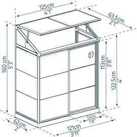 CANOPIA Anlehngewächshaus Kunststoff Silber Klar 0,7 mm 0,75 m2