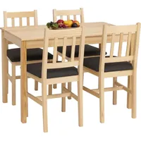 MCW Esszimmer-Set MCW-F77, Sitzgruppe Esszimmergruppe, Massiv-Holz Kiefer Stoff Landhaus