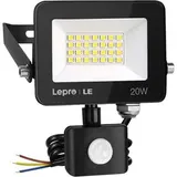 Lepro LED-Außenstrahler 20W, 1.700 lm, Bewegungsmelder, Netzbetrieb, schwarz