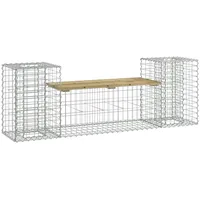 VidaXL Gartenbank aus Gabionen 183x41x60,5 cm Kiefernholz Imprägniert