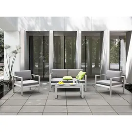 Beliani Gartenbank Loungemöbel grau