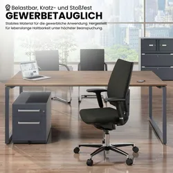 Bisley Cito Konferenztisch 240x120 cm, Tischplatte in Nussbaum, O-Gestell in Silber - Besprechungstisch & Meetingtisch, großer Chef Schreibtisch