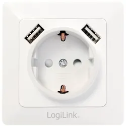 LogiLink 2-port USB wall outlet - Anschlussdose, Unterputz
