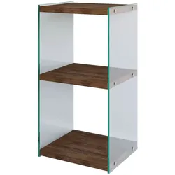 Dmora Bücherregal Dpersic, Büroregal, Mobiler Buchhalter, Bücherbrett, 40x35h80 cm, Nussbaum