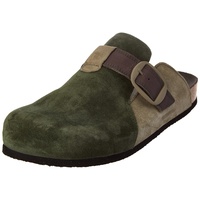 THINK! Herren WOLFI chromfrei gegerbte Pantolette Clog Hausschuhe, 7000 Tanne/Kombi, 43 EU - 43 EU