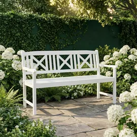 prestige home living outdoor 3-Sitzer Gartenbank 150 x 61 x 89 cm Weiß