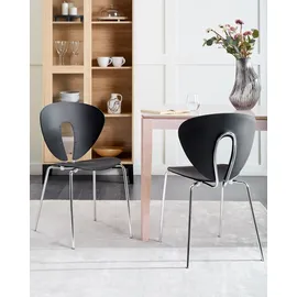 Beliani Esszimmerstuhl 2er Set TRACY Schwarz