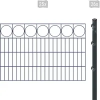 Arvotec Doppelstabmattenzaun »ESSENTIAL 80 zum Einbetonieren "Ring" mit Zierleiste«, Zaunhöhe 80 cm, Zaunlänge 2 - 60 m 94601223-0 anthrazit H/L: 80 cm x 50 m