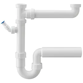Otto Haas KG Doppelspülensiphon 1 1/2 Zoll x Dn50 mit Geräteanschluss