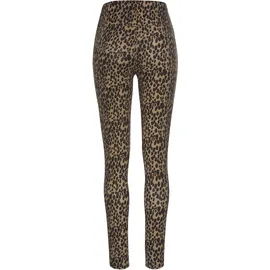 Buffalo Leggings BUFFALO, Damen, Gr. 44/46, N-Gr, braun (camelfarben, schwarz, leo), Jersey, Obermaterial: 95% Baumwolle, 5% Elasthan, Basic schmal lang, Hosen Leggings, mit Leoprint