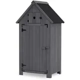 Gartenschrank wetterfest Divit IG10 Geräteschuppen Holz 65 x 46 x 137 cm grau