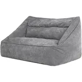 I.C.O.N. Icon Cecilia Sitzsack Sofa, Grau, Flauschiger Chenille Stoff, 2 Sitzer Sofa für Erwachsene, Riesensitzsack mit Füllung, Bequemer Sessel, Lounge, Wohnzimmer, Deko Wohnzimmer