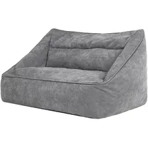 I.C.O.N. Icon Cecilia Sitzsack Sofa, Grau, Flauschiger Chenille Stoff, 2 Sitzer Sofa für Erwachsene, Riesensitzsack mit Füllung, Bequemer Sessel, Lounge, Wohnzimmer, Deko Wohnzimmer