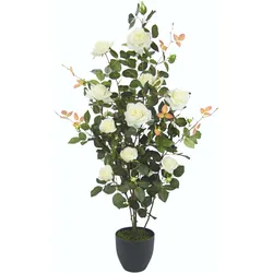 I.GE.A. Kunstbaum »Rosenbusch im Topf«, Kunstrosen Kunstpflanzen Rosenstrauch Deko Hochzeit I.GE.A. weiß