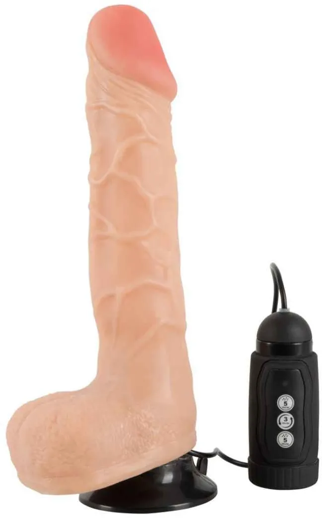 Naturvibrator 'Dancing Vibrator“ mit Eichel, Äderung und Hoden | 5 Vibrationsmodi Nature Skin Vibrator 1 St beige