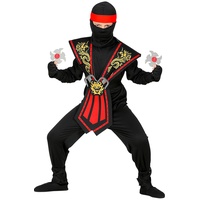 Carnival Party 10tlg. Kostüm "Kombat Ninja" in Rot - 140