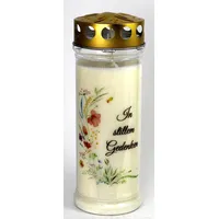 Kerzen Junglas - Grabkerze mit 7 Tagen Brenndauer, (3935), schöne Grablichter mit Motiv, Grabkerzen mit Deckel, Grabschmuck wetterfest, Trauerkerzen mit Spruch, Friedhofskerzen