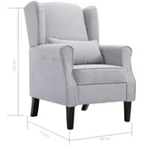 vidaXL Ohrensessel Hellgrau Polyester 73 x 101 x 69,1 cm Grau mit Kissen