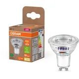 Osram Energy Class LED-Reflektor-Lampe PAR16 mit 1.3 W, 240 lm, warmweiß (2700 K) aus klarem bleifreiem Glas mit GU10 Sockel in der Energieeffizienzklasse A, 50 mm Durchmesser, IP20.