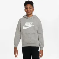 Nike FD2988-063 K NSW Club Fleece Hoodie Kinder 063 - DK Grey Heather/White S