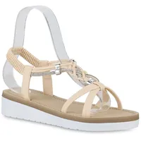 Stiefelparadies Damen Riemchensandaletten in Beige