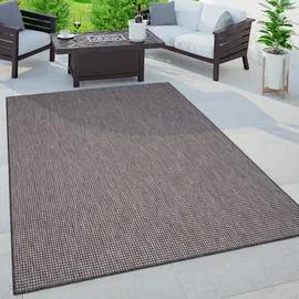 Paco Home Outdoor Teppich, Wetterfest Pflegeleicht für Garten, & Balkon Anthrazit, 120x160 cm,