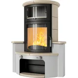 Kaminofen HARK 63 GT ECOplus 8 kW - Ofenkacheln: Creme - Korpus: graphit