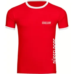 multifanshop Kontrast T-Shirt - Düsseldorf - Brust & Seite - Druck weiß - Männer