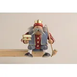 KWO Olbernhau 21655 Räuchermännchen Kantenhocker Caspar, 17 cm