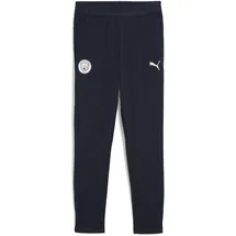 Puma Sporthose "Manchester City Trainingshose Jugendliche", Kinder, Gr. 164, Normalgrößen, blau (deep navy blau), Obermaterial: 100% Polyester. Besatz: 12% Elasthan, 88% Polyester, regular fit, Hosen Sporthose